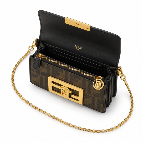 Fendi Brown Monogram Chain Shoulder Bag