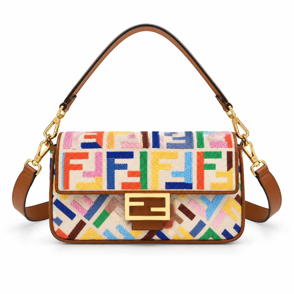 Fendi Multicolor Embroidered Shoulder Bag