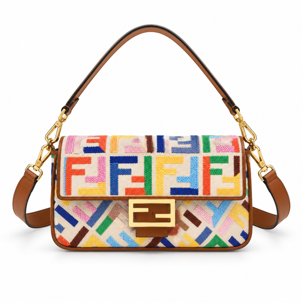Fendi Multicolor Embroidered Shoulder Bag