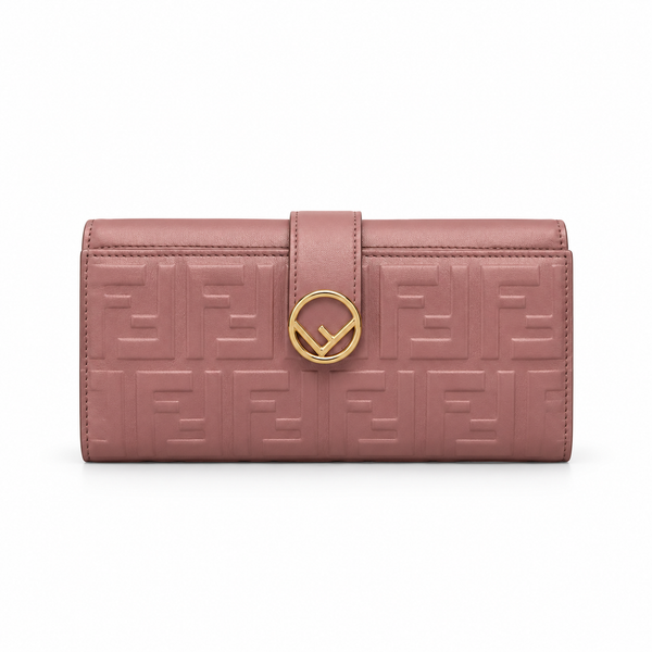 Fendi Pink Embossed Leather Wallet