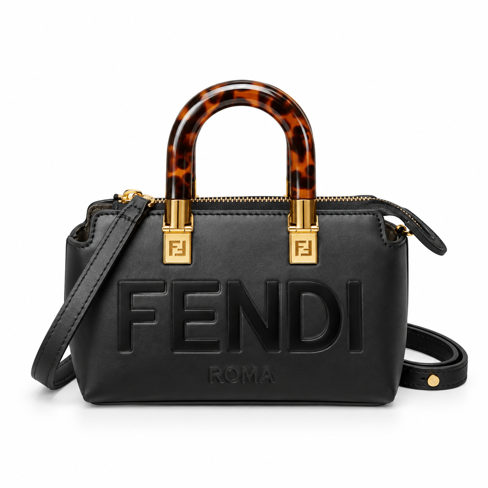 Fendi Black Leather Top-Handle Bag