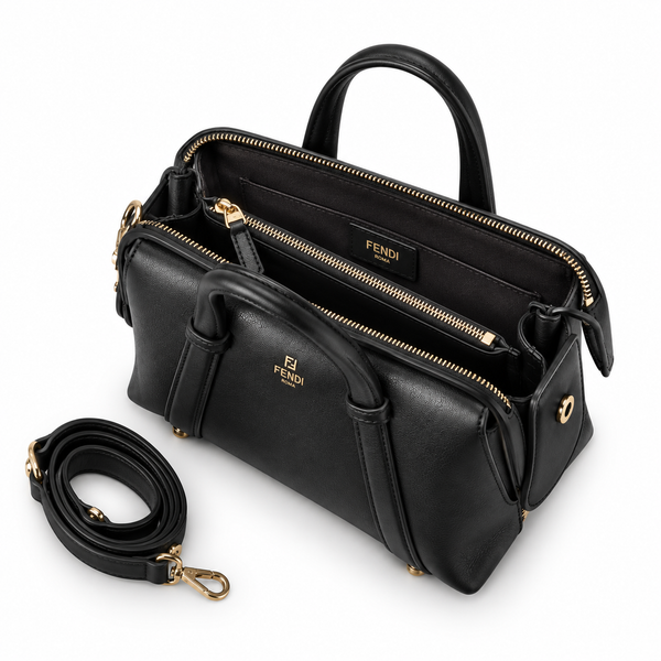 Fendi Black Leather Boston Bag