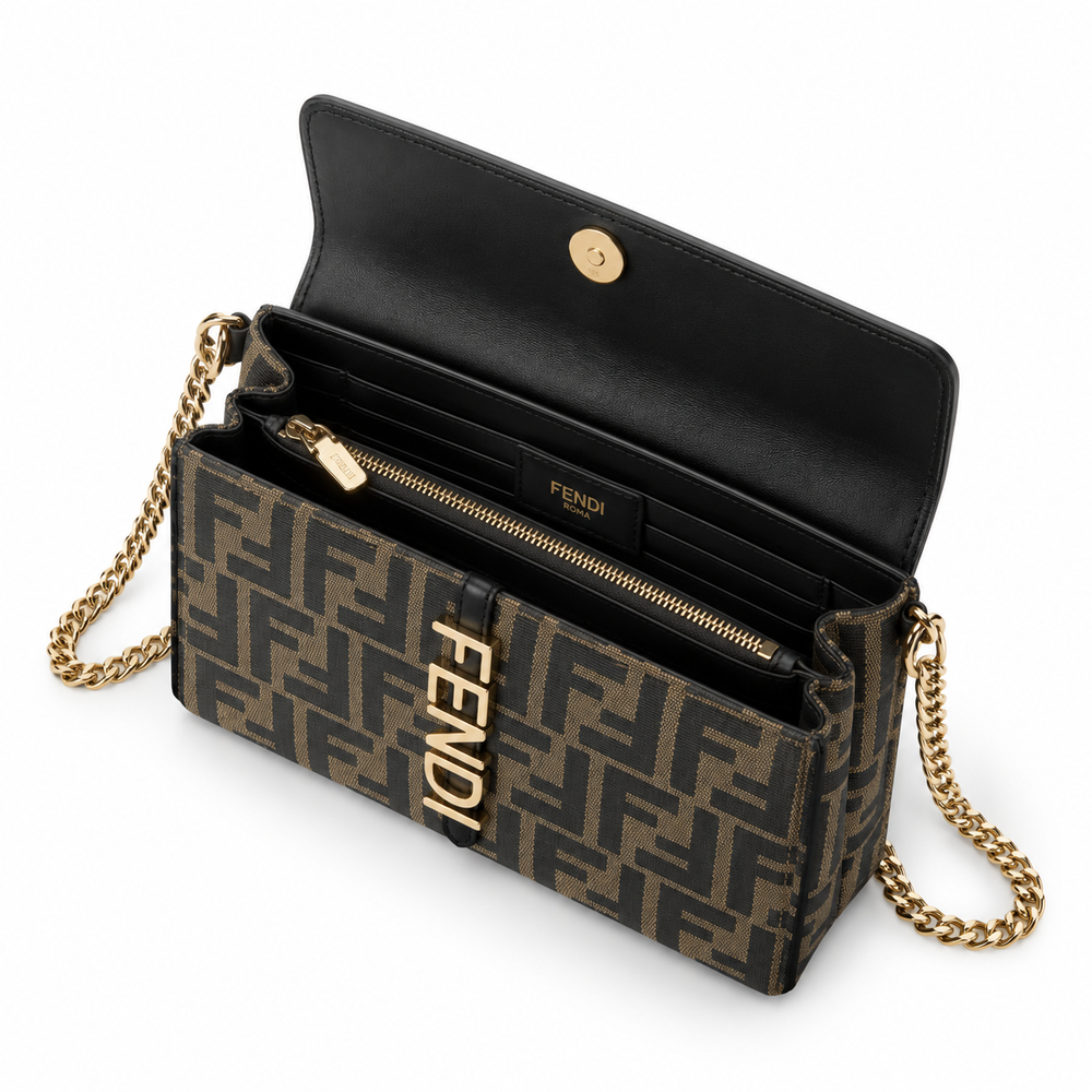 Fendi FF Monogram Chain Shoulder Bag
