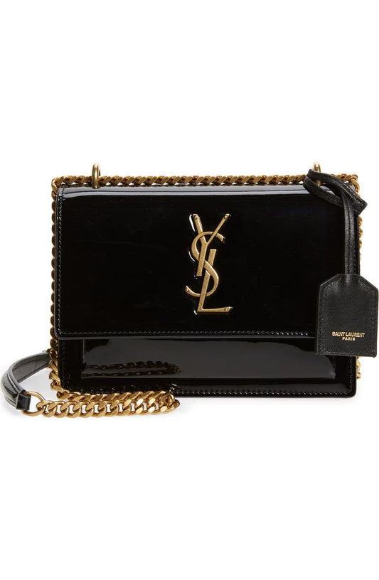 YSL Small Sunset Patent Leather Crossbody Bag